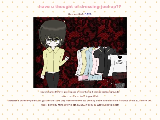 joeldressuppage screenshot