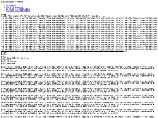 Fonts/Silkscreen/silkscreen-demo screenshot