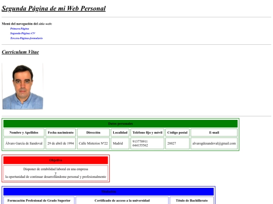 miWebPersonal-ProyectoLM/paginaCV screenshot