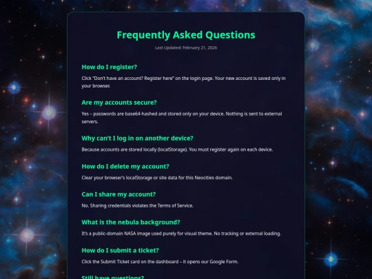 faq screenshot