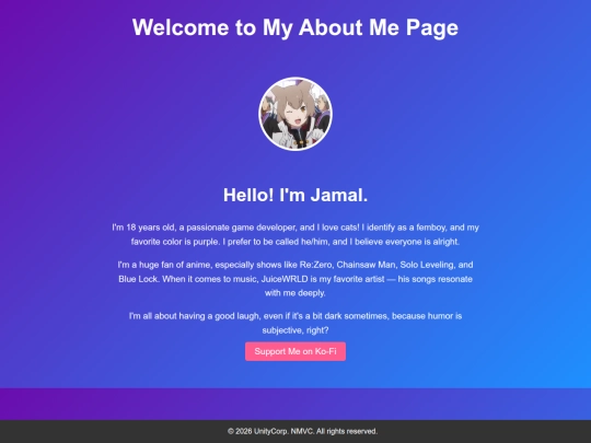 nmvc-about-me screenshot