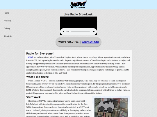 projects/wuvt screenshot
