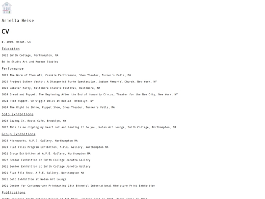 CV screenshot