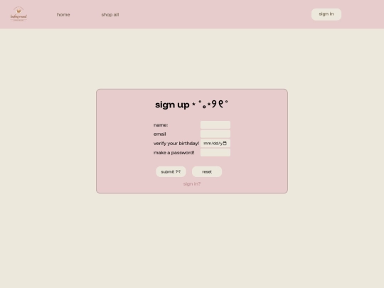 signup screenshot