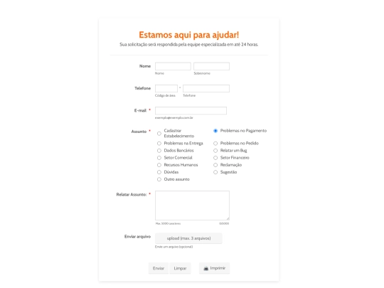 suporte screenshot