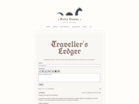 guestbook screenshot