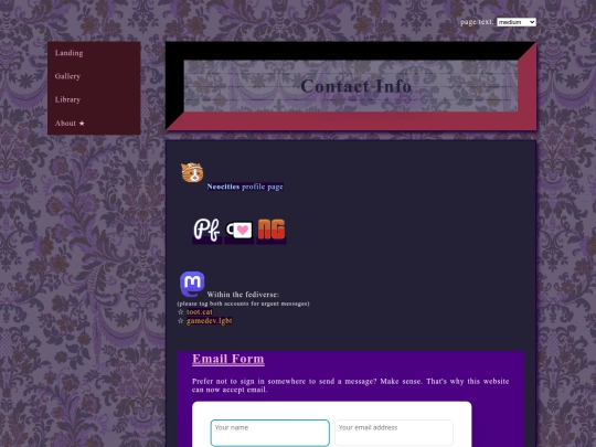 about/contact screenshot