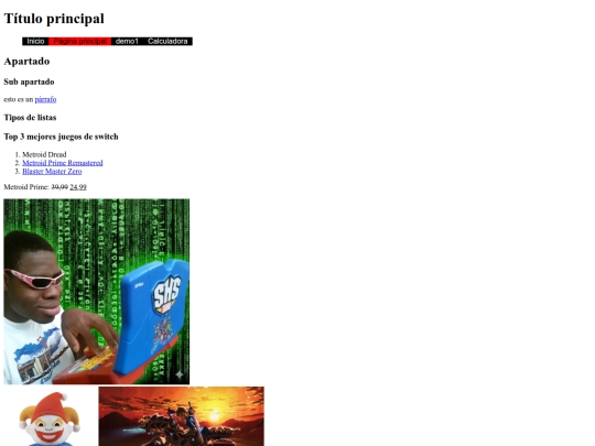 Página Personal screenshot