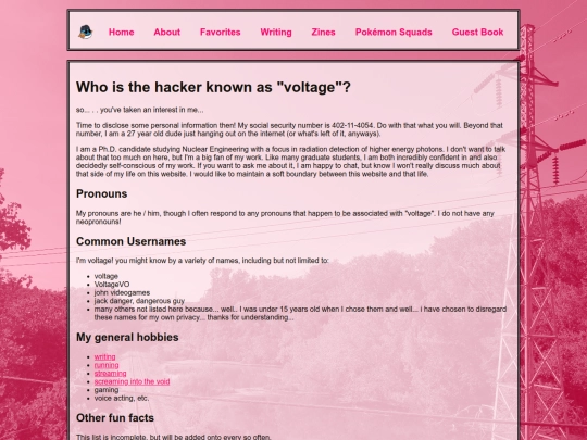 pages/about screenshot
