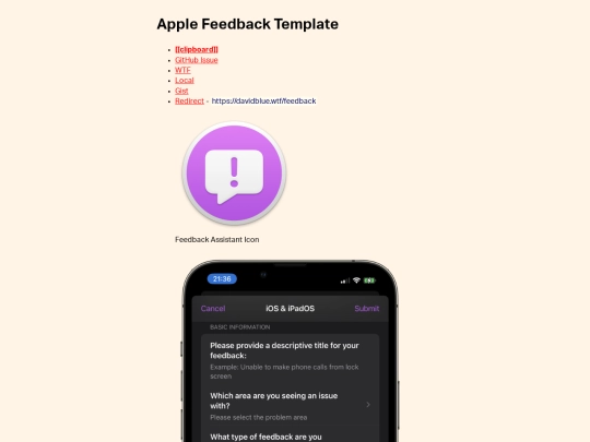 feedback screenshot