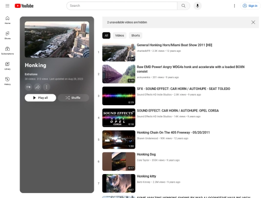 honking screenshot