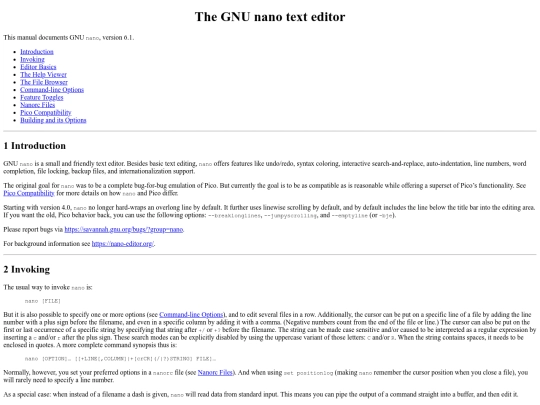 misc/nano screenshot