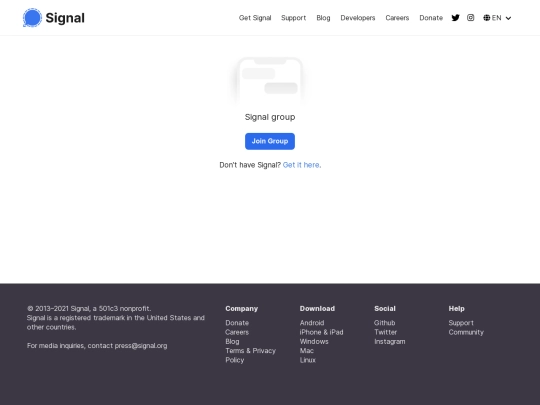 signal screenshot