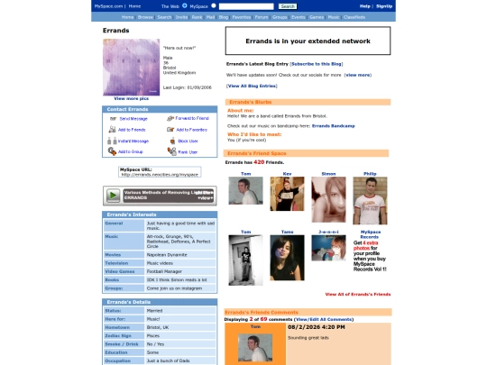 myspace screenshot