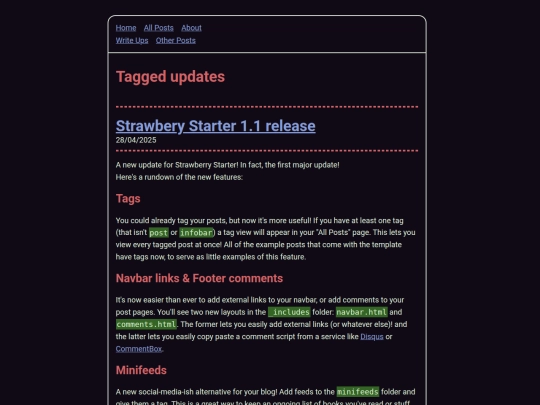 tags/updates screenshot