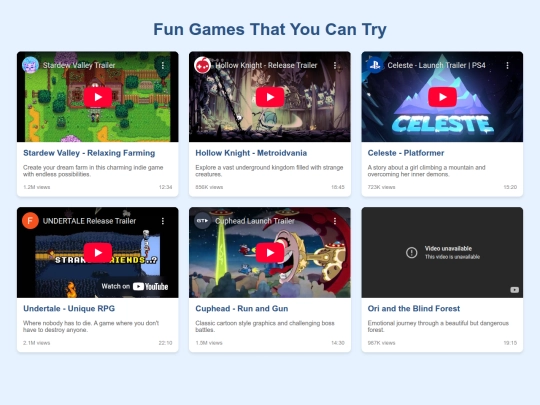 Videos screenshot