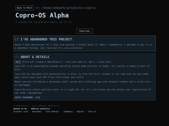projects/copro screenshot