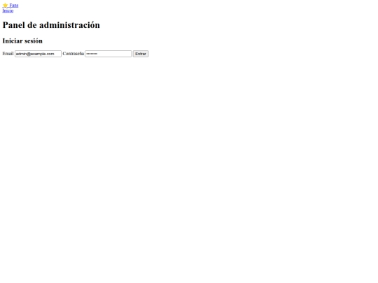 hola johan/fans-template/public/admin screenshot