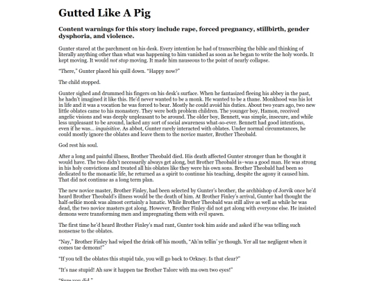 Tales From The Monastery Stories/GuttedLikeAPig screenshot