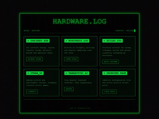 hardware screenshot
