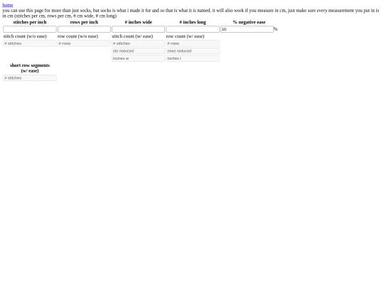 sockcalcs screenshot