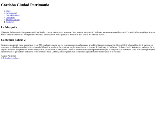Web Cordoba Patrimonio/mezquita screenshot