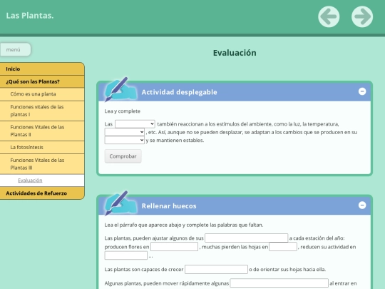 PRESENTACIÓNDELASPLANTAS/LasPlantas/evaluacin1 screenshot