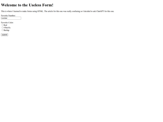 uselessform screenshot