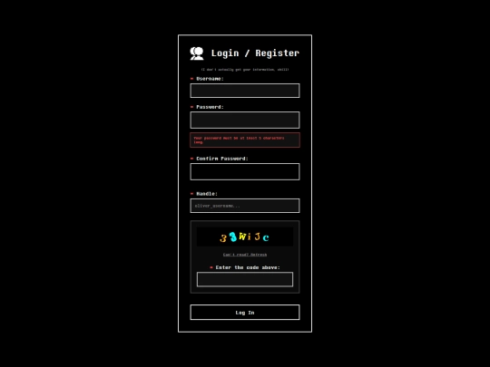 Logintest screenshot