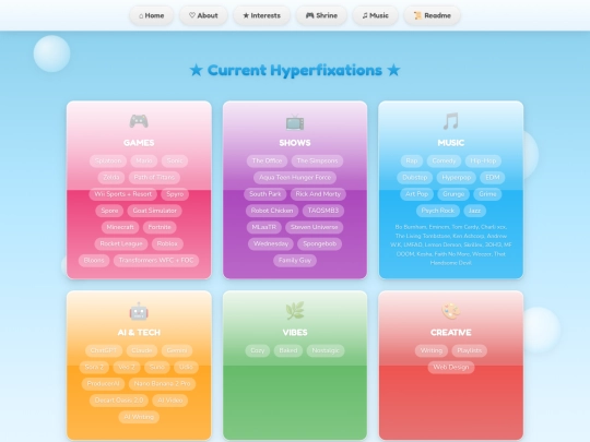 interests screenshot
