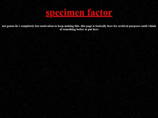 home/specimenfactor screenshot