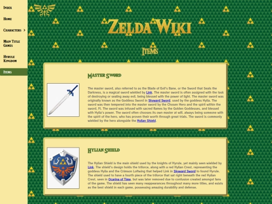 items screenshot
