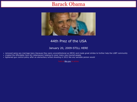 presidentprofileminiproject screenshot