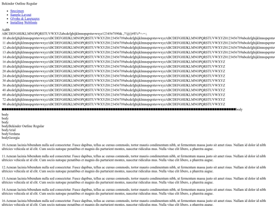 Fonts/bekinder_outline-demo screenshot