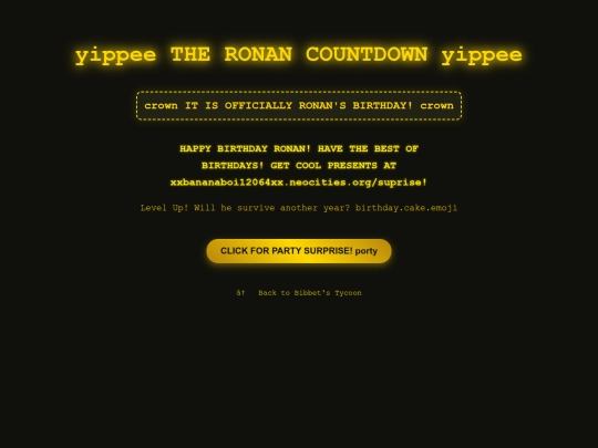 ronansbirthday screenshot