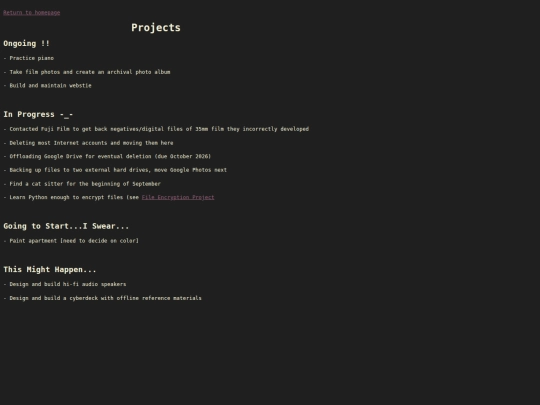 pages/projects screenshot