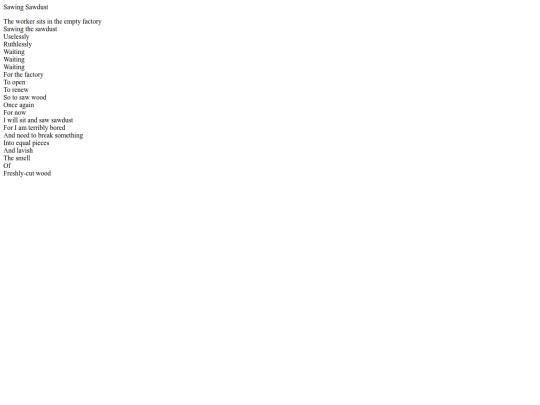 writings/sawing sawdust screenshot