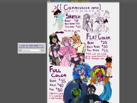 mspa/commissions screenshot