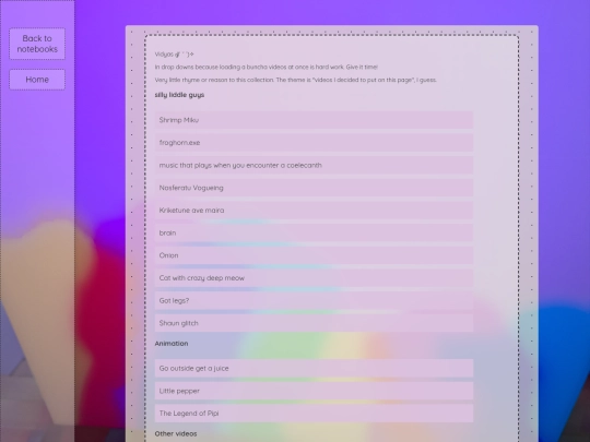notebooks/videos screenshot