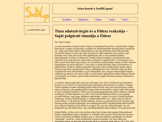 tiszaadatszivargas screenshot