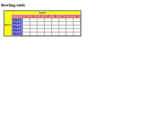 bowling-table screenshot