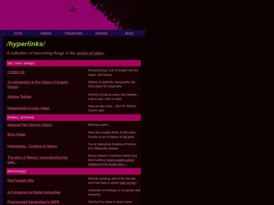 frequencies/hyperlinks screenshot