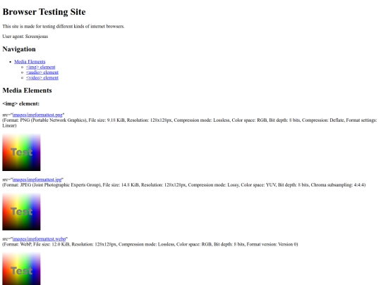 test screenshot
