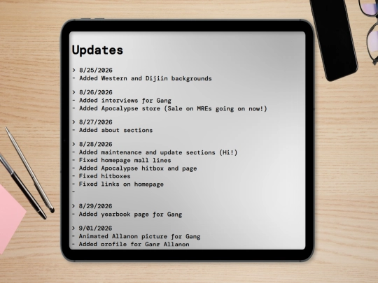updates screenshot