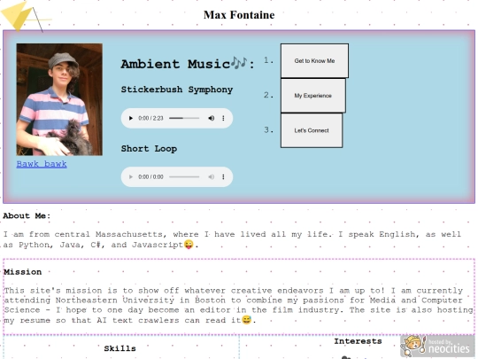 aboutMe screenshot