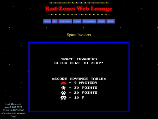 spaceinvadersgame screenshot