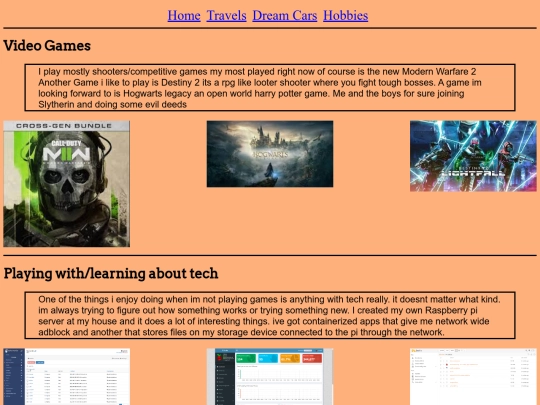 hobbies screenshot