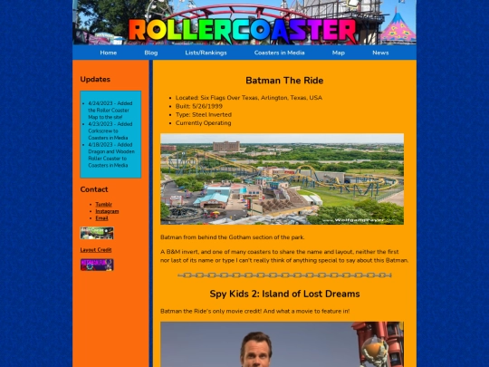 navbar pages/Coasters in Media/BatmantheRide screenshot