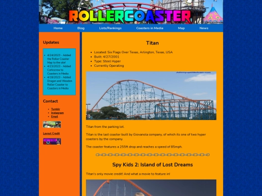 navbar pages/Coasters in Media/titan screenshot