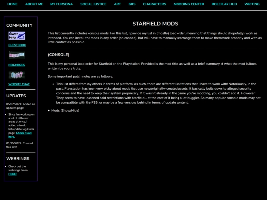 Modlist/Misc./Starfield screenshot